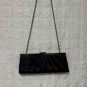 Jessica McClintock Black Satin Clutch